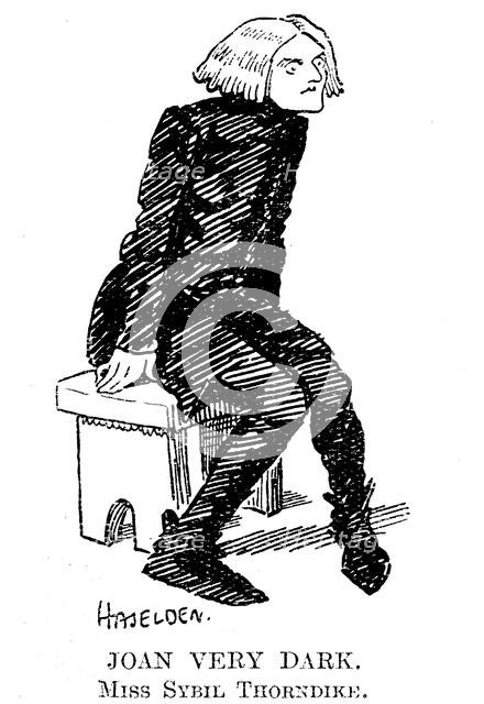 Sybil Thorndike as Saint Joan, 1924. Artist: William Kerridge Haselden