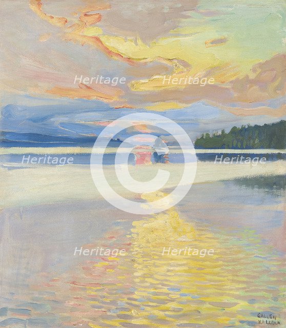 Sunset over Lake Ruovesi.