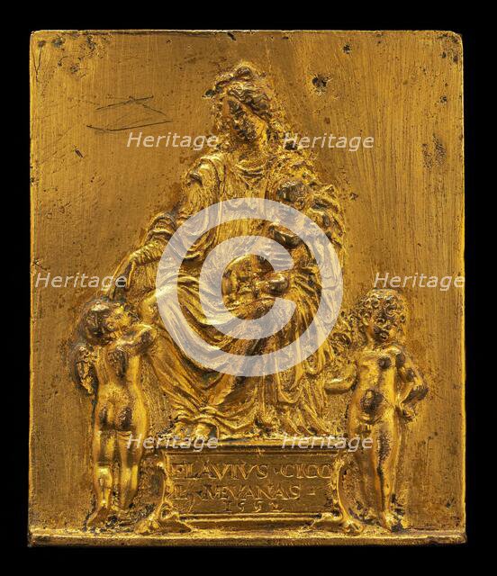 Madonna and Child Enthroned with Two Angels, 1552. Creator: Moderno.