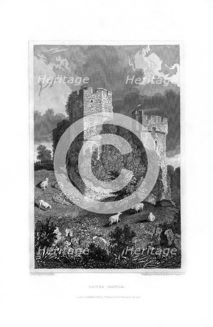Lewes Castle, East Sussex, 1829.Artist: Fenner, Sears & Co