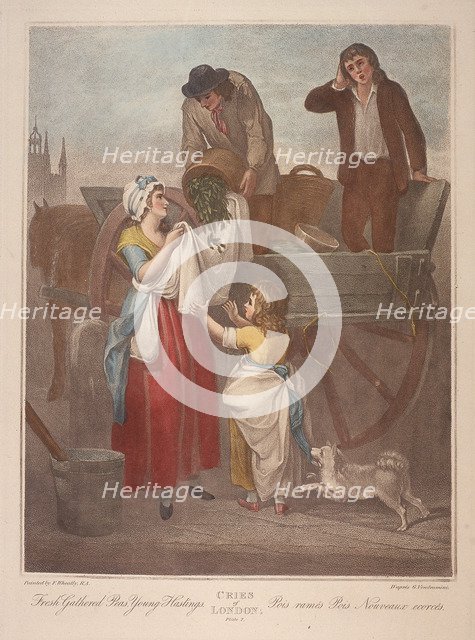 'Fresh Gathered Peas Young Hastings', Cries of London, c1870. Artist: Anon