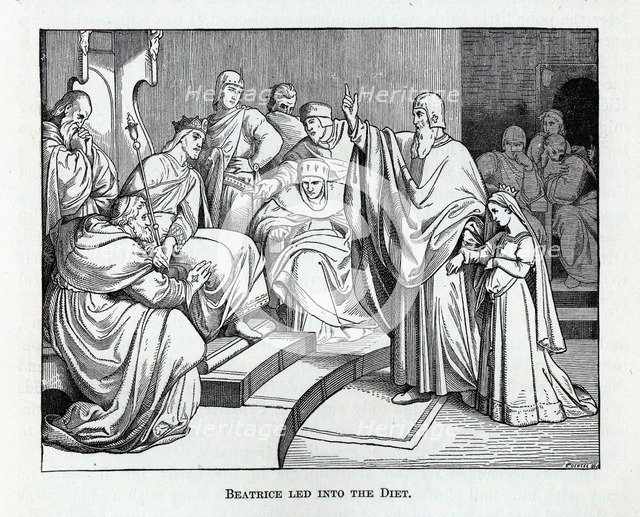 Beatrice led into the Diet, 1882. Artist: Oertel, Kaspar (1840-?)