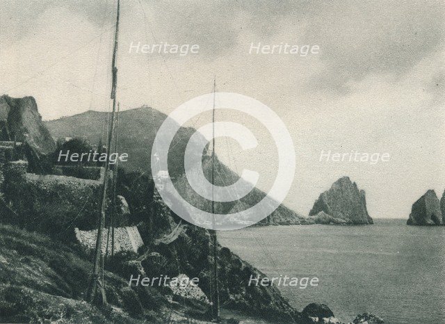 Marina Piccola with fowler's nets, Capri, Italy, 1927. Artist: Eugen Poppel.