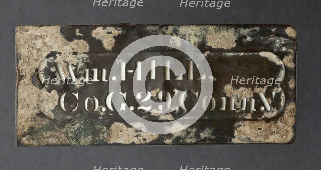 Brass stencil for William Hill, ca. 1863. Creator: Unknown.