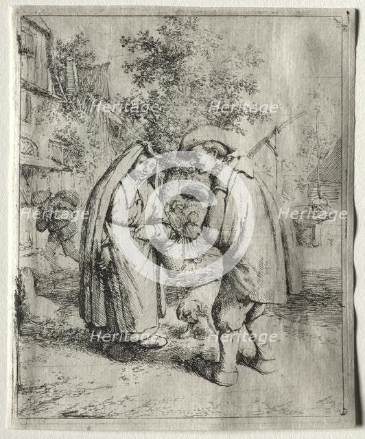 Man Conversing with a Woman. Creator: Adriaen van Ostade (Dutch, 1610-1684).