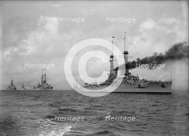 U.S.S. Wyoming Leading Battleships in Hampton Roads, Virginia, 1917. Creator: Unknown.