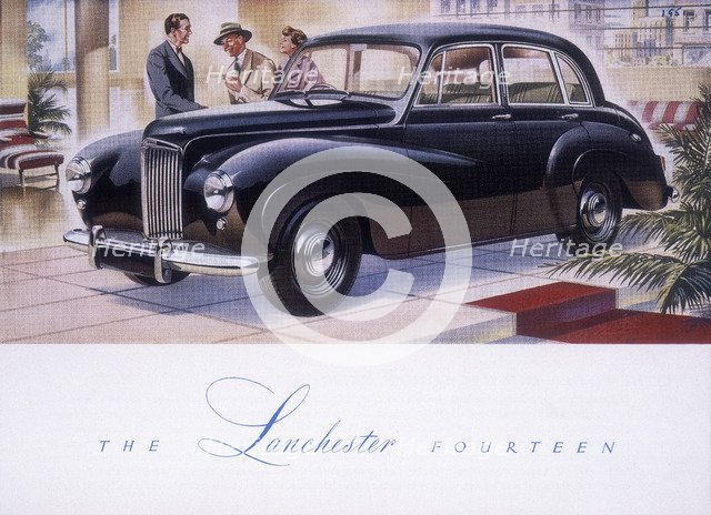 Poster advertising a Lanchester 14, 1951. Artist: Unknown