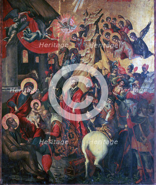 Icon of the Adoration of the Magi, 16th century. Artist: Michael Damaskinos