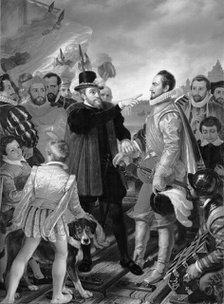 Philip II, King of Spain, Reproaches William I, Prince of Orange, in Vlissingen upon...1559, 1832. Creator: Cornelis Kruseman.