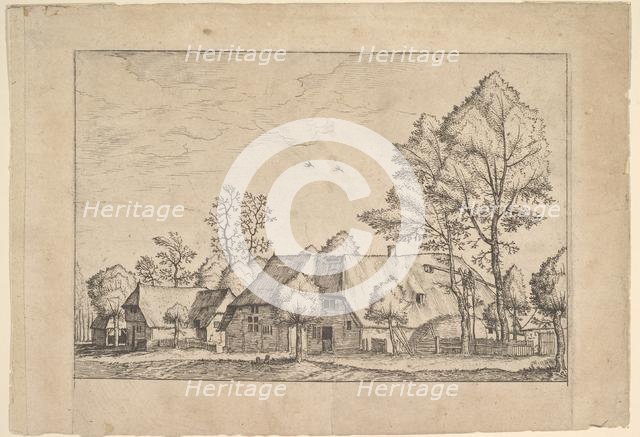 Large Farm with Draw Well from Praediorum villarum et rusticarum casularum icones e..., ca. 1559-61. Creator: Johannes van Doetecum I.