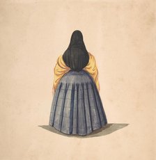 A Standing Woman, Seen from the Back, 1840-50. Creator: Anon.