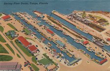 'Shrimp Fleet Docks, Tampa, Florida', 1940s. Artist: Unknown.