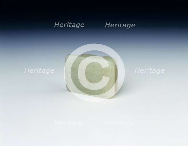 Jade belt buckle fitting, late Ming dynasty, China, 1550-1644. Artist: Unknown