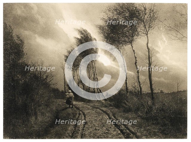 Quel vent! ("What a wind!"), 1930. Creator: Misonne, Leonard (1870-1943).