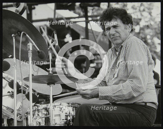 Shelly Manne playing at the Capital Radio Jazz Festival, London, 1979. Artist: Denis Williams
