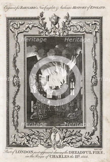 Great Fire of London, 1666 (c1783). Artist: Taylor.