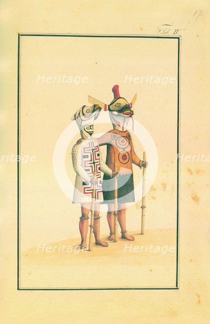 Two figures with masks, 1787.