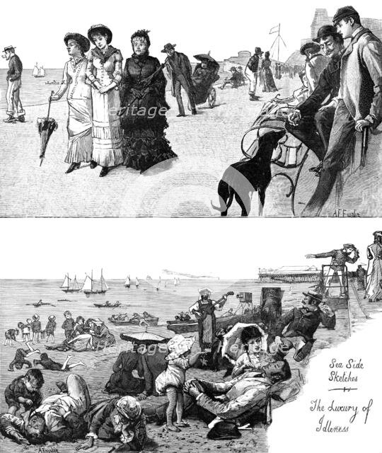 Sea Side Sketches - the Luxury of Idleness, 1883. Creator: Unknown.