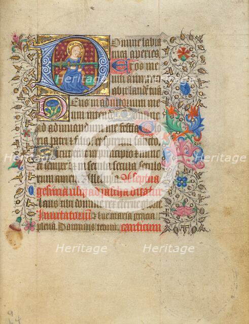 Initial D: The Virgin Weaving; Book of Hours, about 1430-1440. Creator: Fastolf Master.