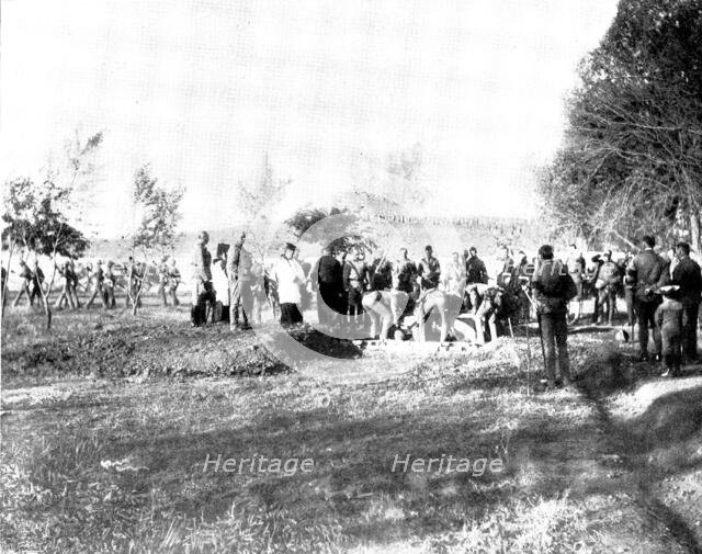 Burial of the late Sir Henry Havelock-Allan: at the graveside, 1898. Creator: Unknown.