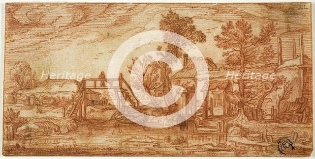 Canal with Bridge and Houses, n.d. Creator: Unknown.