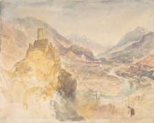 Chatel Argent and the Val d'Aosta from above Villeneuve, 1836. Creator: JMW Turner.