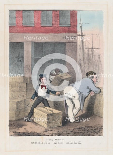 Young America Making His Mark, ca. 1840-49., ca. 1840-49. Creator: Anon.