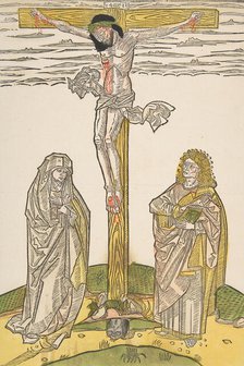 Christ on the Cross with the Virgin and Saint John, 15th century., 15th century. Creator: Anon.