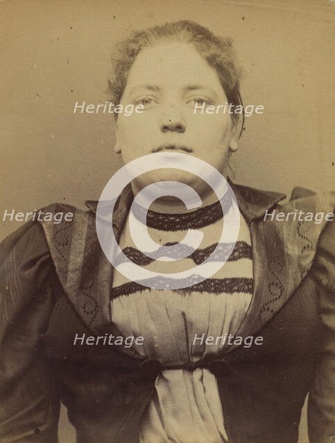 Borreman. Léontine, Eugénie. 23 ans, née à Paris le 25/12/70. Papetière. Anarchiste. 13/3/..., 1894. Creator: Alphonse Bertillon.