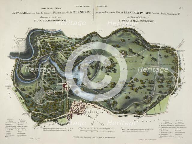 A new and accurate plan of Blenheim Palace, 1835.  Creator: Unknown.