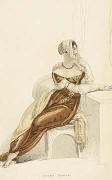 Fashion Plate (Opera Dress), 1809. Creator: Rudolph Ackermann.
