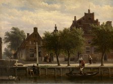 A View of the Harbour of Hasselt, Overijssel, 1862. Creator: Cornelis Springer.