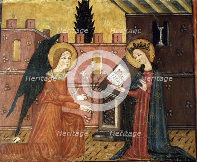  'The Annunciation', detail of the work 'The Frontal of the Mother of God', tempera on wood from …