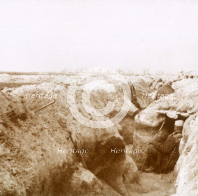 Trenches, Champagne, northern France, c1914-c1918. Artist: Unknown.