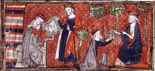 Jean de Meung, writing and delivering to Philip IV, king of France, his translation of the play '…