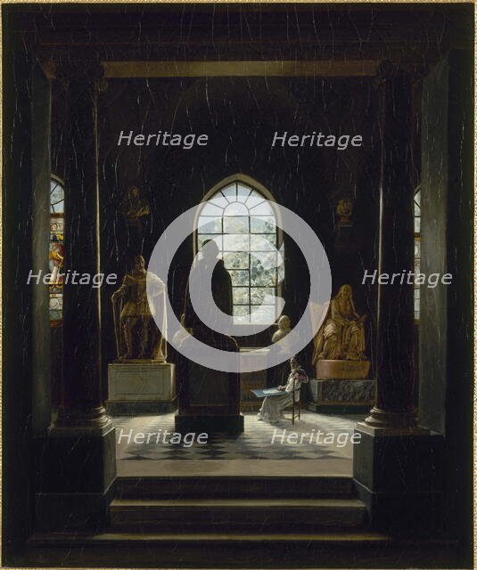 The 17th century room at the museum of French monuments, c1816. Creator: Leon Mathieu Cochereau.