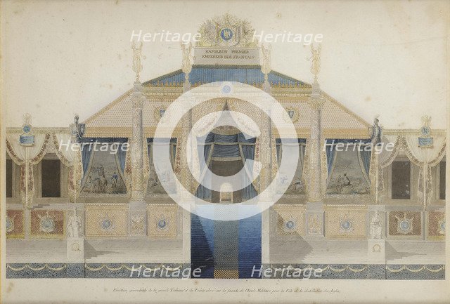 Project of the Great Tribune and the Throne for the Feast of the Distribution of Eagles , 1807.