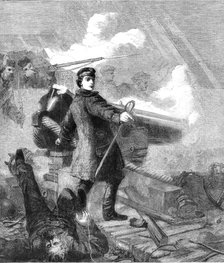"Gallant Act of Commander W. N. Hewlett before Sebastopol", by Desanges, in the Victoria..., 1861. Creators: Unknown, Louis William Desanges.