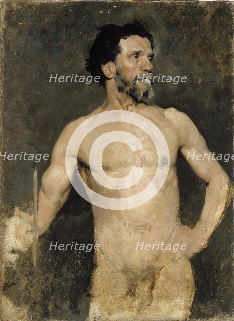 Male Model, Study, 1874-1875. Creator: Albert Edelfelt.