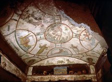 The Good Shepherd', fresco preserved in the Catacombs of St. Peter and Marcellinus in Rome.