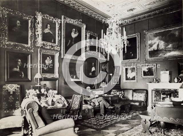 Paul Sinebrychoff (1859-1917) in his study, 1910s.