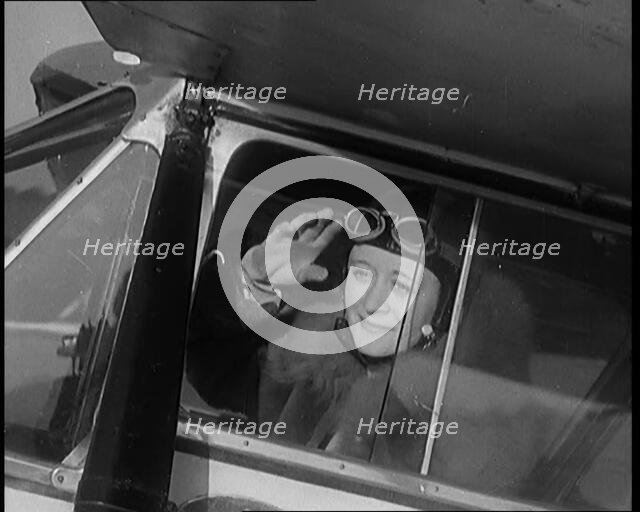 The Female Actor Ursula Jeans Climbing Into Her De Havilland Moth and Taking Off, 1929. Creator: British Pathe Ltd.