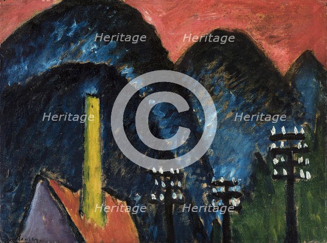 Blue mountains (Landscape with yellow chimney), 1912. Creator: Javlensky, Alexei, von (1864-1941).