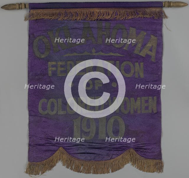 Banner used by the Oklahoma Federation of Colored Women’s Clubs, ca. 1924. Creator: Unknown.