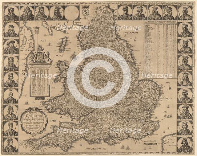 A New and Exact Mappe of England, 1644. Creator: Wenceslaus Hollar.