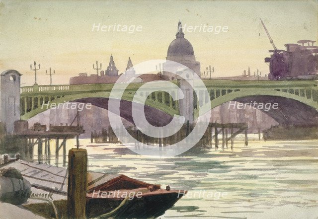 Southwark Bridge, London, 1930. Artist: Samuel Harry Hancock