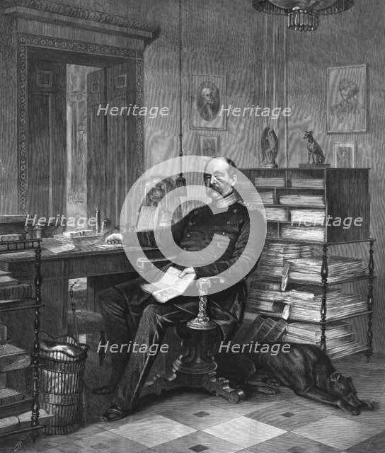 'Prince Bismarck in his study', 1875. Artist: Unknown.