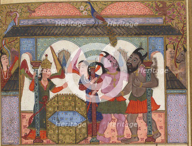 THe Jinns. Miniature from a ottoman manuscript, 1582.