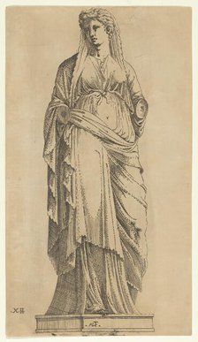 Woman Full Face, Her Head Slightly to the Left, ca. 1543. Creator: Antonio Fantuzzi.
