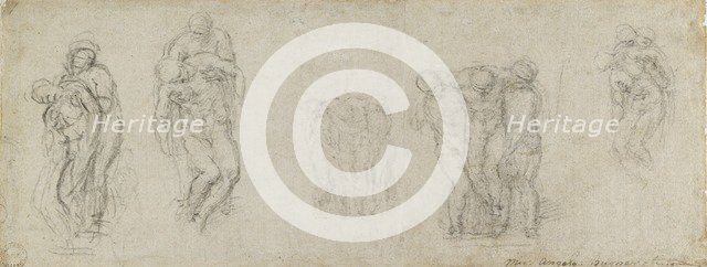 Studies for a Pieta and an Entombment, 16th century. Artist: Michelangelo Buonarroti.